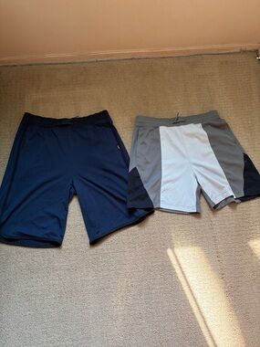 abercrombie kids Navy & Gray Colorblock Athletic Shorts lot of 2 15-16 teens boy